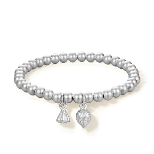 Bracelet à perles argentés extensible, l'accessoire en argent idéal pour le quotidien