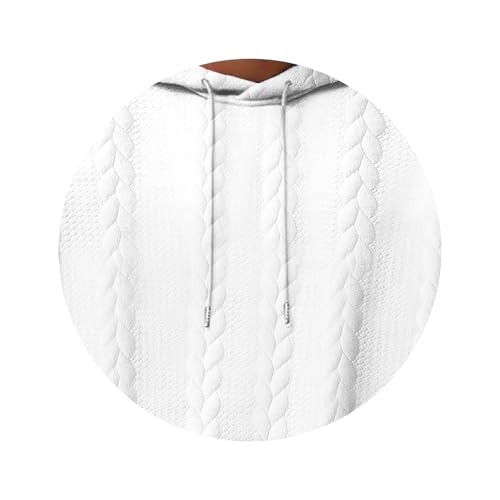 Men's Knitted Hoodies Pullover Jacquard Hooded Sweatshirt Casual Drawstring Comfort Sweatshirt with Kangaroo Pocket3