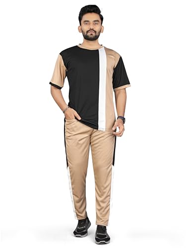 Cotton Blend Cord-Set for Men, Regular Fit Half Sleeves T-Shirt and Lower Set | Night Suit, Summer Track Suit for Boys | Ideal for Casual Outings, Workout, Gym, Sports - Image 4