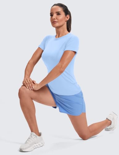 Image of MathCat Seamless Short Sleeve Workout Tops for Women