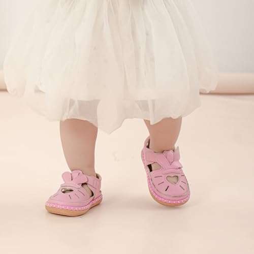 WUIWUIYU New Born Baby Boys Girls Closed Toe Summer Sandals Bunny Heart Shape Baby Shower Athletic Sandals Outdoor Learn Walker Shoes3