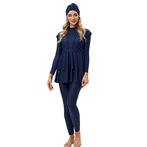 Women Burkini Islamic Modest Clothing Plus Size Muslim Swimwear with Bra Pad Front Hijab Swimsuit2