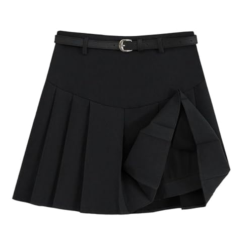 Women's Office Wear Wool High Waisted Pleated Skirt Slim Fit