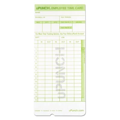 PPZHNTCG1100 Time Card for uPunch HN1000 HN3000 & HN3600 Bundle - 100 per Pack
