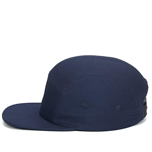 Image of 5 Panels Baseball Cap Classic Flat Bill Hat Cotton Short Flat Brim Caps
