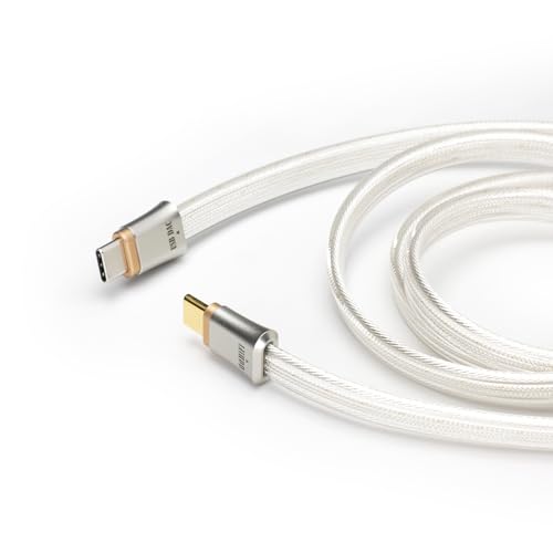 DD ddHiFi TC19CC (Comet) フラッグシップ ピュアシルバー デュアルUSB-C HIFIシールドデコーダー スターリングシルバー オーディオ信号アップグレードケーブル4線平行デザイン、(45CM）