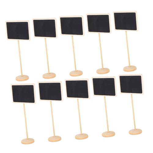 FONDOTIN 10 piezas Mini de Tiza de Madera con Soporte Tablero Rectangular para Mensajes para Bares Fiestas Restaurantes y Decoración