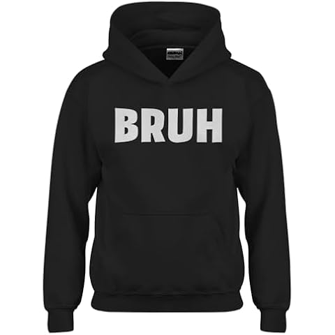 Indica Plateau BRUH Large Black Youth Unisex Hoodie Cover