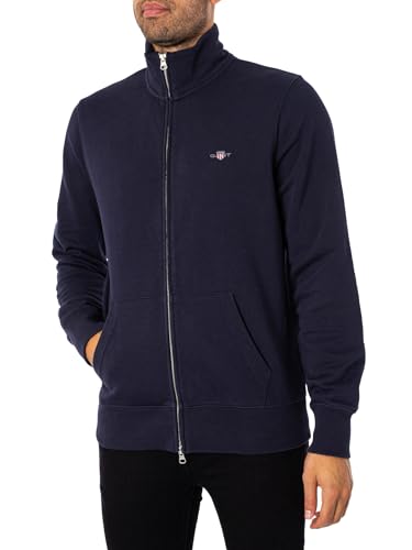 Gant Herren Reg Shield Full Zip Sweatshirt, Evening Blue, XXL EU
