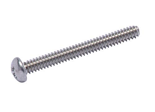 #6-32 X 1-1/4" Stainless Phillips Round Head Machine Screw, (100pc), Coarse Thread, 18-8 (304) Stainless Steel, by Bolt Dropper