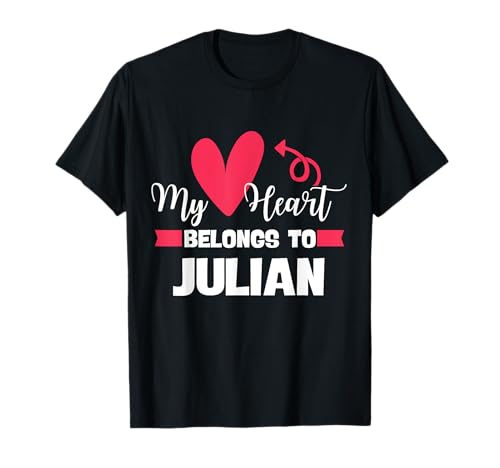 First Name Julian Valentines Day Design for Couples Camiseta