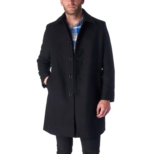 Alpine Swiss Orson Mens Wool Blend Car Coat Tailored Long Topcoat for Men Single Breasted Overcoat Winter Jacket Walking Coat3