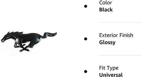 HCJHYOU 1 pcs of New Genuine Pony Emblem Badges for m-u-s-t-a-n-g car 2015-2022 5R3Z-8A224-AA Emblem-Black, HCJHYOUJ-4478900 - Image 3