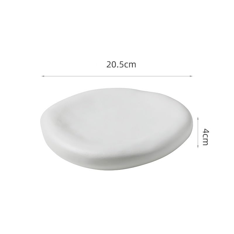 Talerze obiadowe, 20 cm, ceramiczny talerz w stylu zachodnim, specjalny kształt, przystawka fusion, hotel, restauracja, nieregularna zastawa stołowa, talerze sałatkowe (B, 25 cm)
