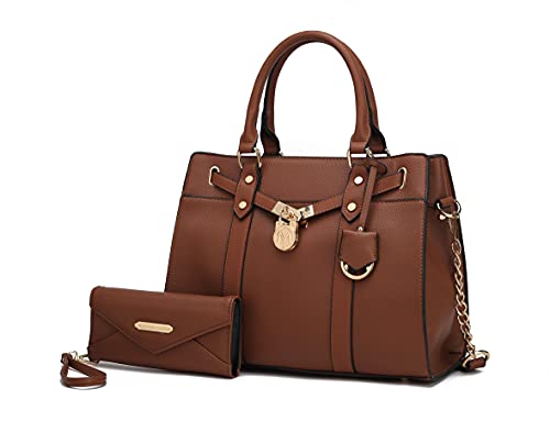 Image of MKF Collection Crossbody Tote Bag for Women & Wristlet Wallet Purse Set - PU Leather Top-Handle Satchel Shoulder Handbag
