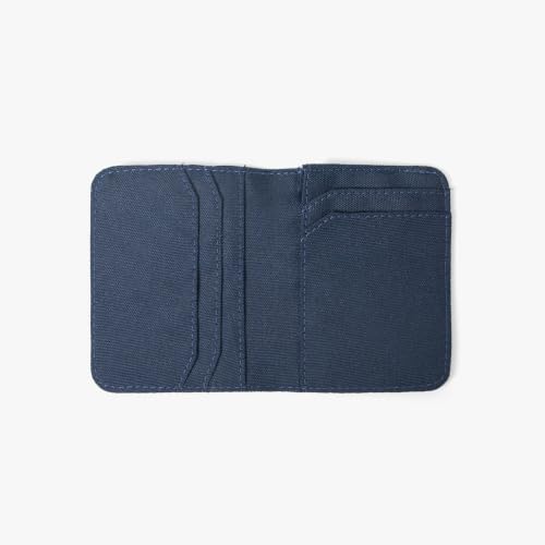 Image of Bellblock Mini Sleeve Canvas Card Holder for Men /Women | Slim Handcrafted Bifold Card Wallet | Holds Upto 7 Credit /Debit /ATM Cards & Folded Cash | Navy Blue