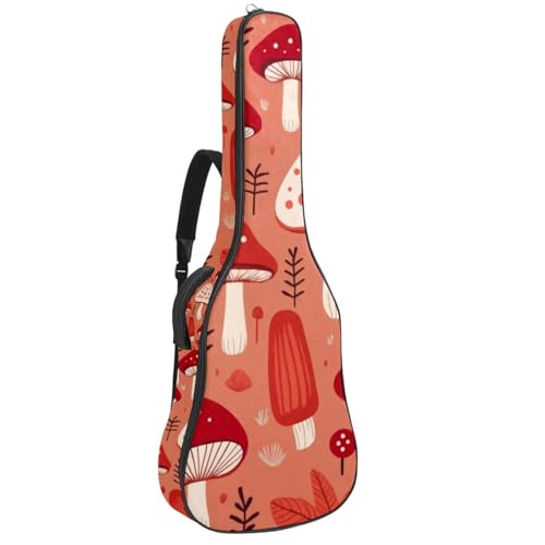 Sac pour guitare à motif champignon rouge étanche avec plusieurs poches