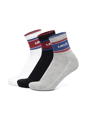 Image of Levi's LS204 Men's Cotton Stretch Ankle Mid Cut Classic Socks (Pack of 3)