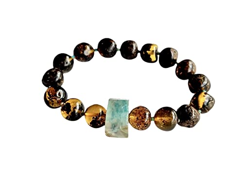 Bracelet Ambar Baltique, Ambar Naturel, Bracelet Femme, Caoutchouc solide de haute qualité, Ambre Baltique et Agate Cover