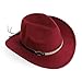 Western Rodeo Cowboy Hat - Casual Fedora Classic Tribal Brim Band Cowgirl Hat for Women (US, Alpha, One Size, Burgundy)