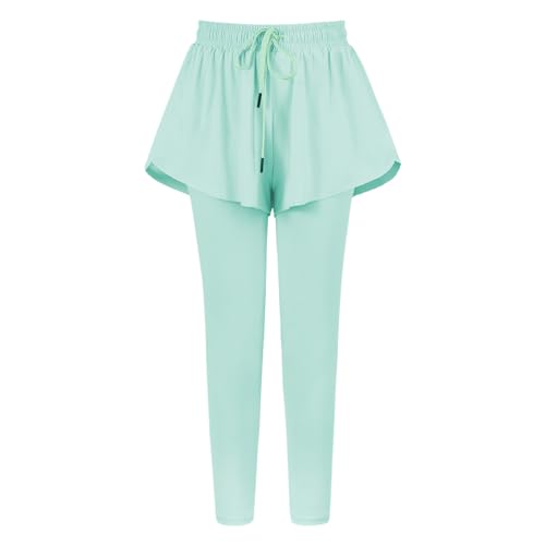 Yoga-Active-Leggings-for-Girls-2-in-1-Preppy-Kids-Flowy-Skorts-Tight-Yoga-Pants-Tennis-Skirted-Leggings-with-Pocket