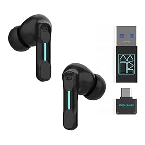 FEDIKER SW4 Wireless Earbuds for PC/Computer/Laptop/Mobile – Dongle & Bluetooth – 40ms Low Latency – 4 Mics PC Earbuds…