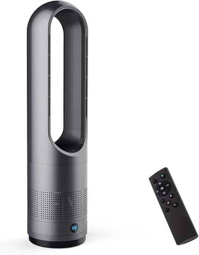 JT2D-Ventilador calefactor torre sin aspas,purificador aire 10 velocidades,refrigerador multiplicador aire para dormitorio,control remoto de 6 m,sensación de viento de 8 velocidades y temporizador 8h