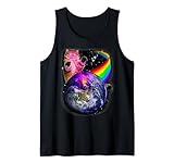 Photo Gallery t-shirt con scritta "laser eyes space cat" canotta Photo Gallery t-shirt con scritta "laser eyes space cat" canotta