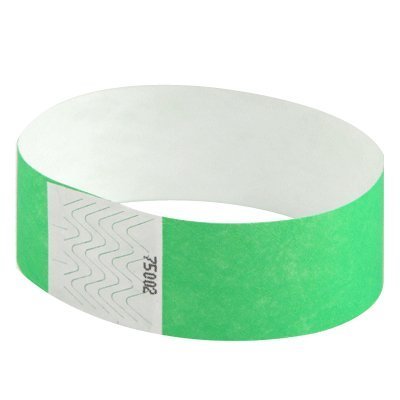 EventWristbands Premium 1" Tyvek Wristbands (500 Count, Neon Green) - Red, Green, Blue, Yellow & Orange Colored Event Wristband Paper Bracelets - Neon Wrist Bands For Parties, Festivals, Fairs