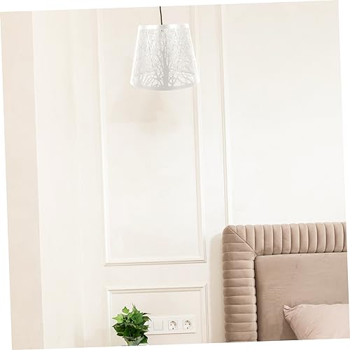 Image of KALLORY Desktop Lamp Shadow Lamp Shade, Iron Lampshade Replacement Clip on Table Lamp Cover for Floor Lamp Chandelier (White) Ceiling Light Shade