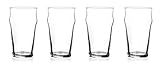 North Mountain Supply English Pub Beer Glasses β Stackable β 10 oz β Set of 4 β Break-Resistant β Made in Bulgaria β Crystal Clear Glass