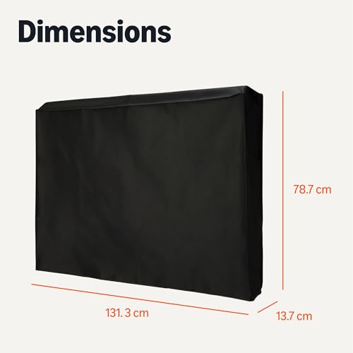 Amazon Basics Housse de Téléviseur d’Extérieur Imperméable de, pour 52 - 55 pouces Téléviseurs à Écran Plat, 131,3 x 13,7 x 78,7 cm, Noir – vue 5