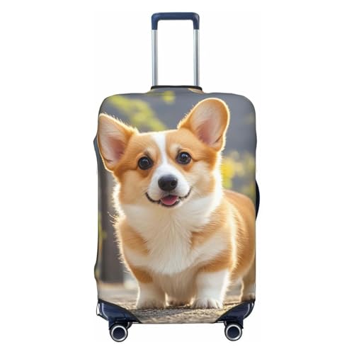 Luggage Cover Elastic Suitcase Cover Protector Washable Travel Baggage Covers Cute Corgi dog Luggage Covers Carry On Suitcase Baggage Cover 18-32 Inch Large