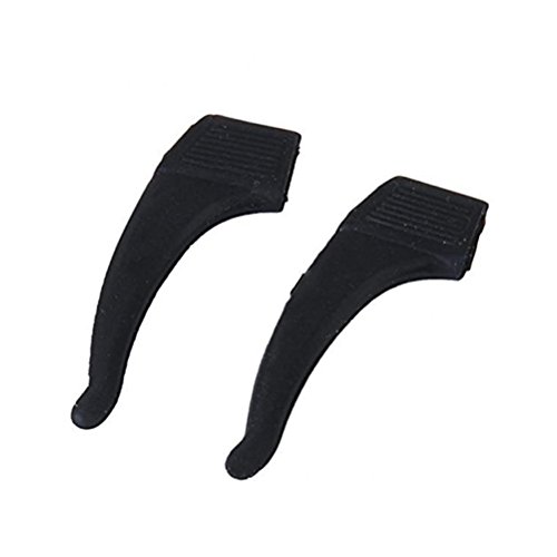 Ganchos de silicona antideslizantes Leorx para sujetar las gafas, gancho de ajuste, puntas blandas, 2 unidades (negro).