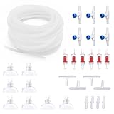 pewyoke Premium 50FT 3/16inch Air Hose for Aquarium with Connector,Check Valve, Control Valve Accessories (Translucent, 50 ft.)