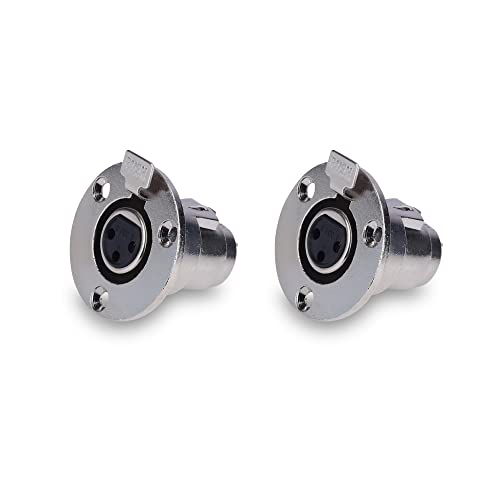 MX 3 Pin XLR Female Panel Mount Microphone Connector – Round Type...