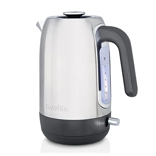Hervidor eléctrico Breville Edge | 1,7 L | Iluminación de temperatura | Calentador rápido de 2,4 kW | Acero inoxidable cepillado [VKT230X]