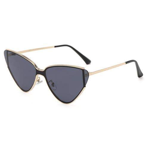 Lunettes de soleil œil de chat en métal noir et doré pour un style unique