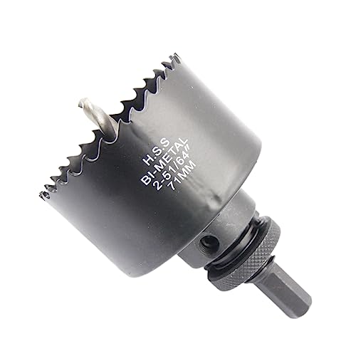 2.8inch Hole Saw, LAIWEI 77mm Hole Cutter with A2 Heavy Duty Mandrel, 4341 Drill Bit,Cutting depth 38mm,For drilling holes in wood, aluminium profiles, PVC and metal pipes (2-25/32")