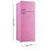 PKM GK210-2 SP Retro Kühl-Gefrierkombination | Pink | Nutzinhalt 208 L | 145 cm | 48 Liter 4 Sterne Gefrierfach | 41 dB | Freistehend | Höhenverstellbare Füße