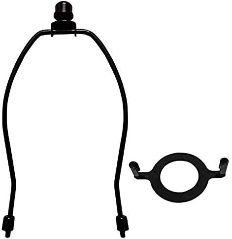 7" Lamp Shade Harp Holder and E26 Light Base UNO Fitter Adapter Converter Finial Set,for Table and Floor Lamps