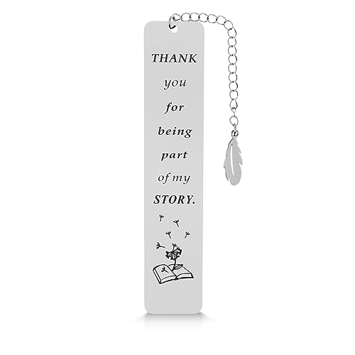 Ouligay Thank You Bookmark Gift for Women Book Lovers, Metal