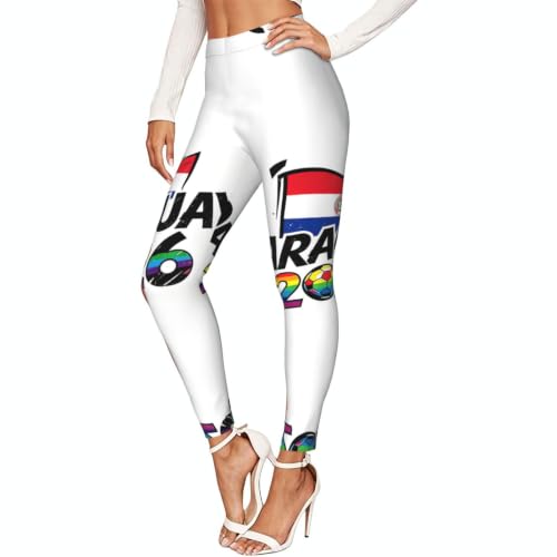 Pantalones elásticos estampados de entrenamiento: leggings opacos fitness confort