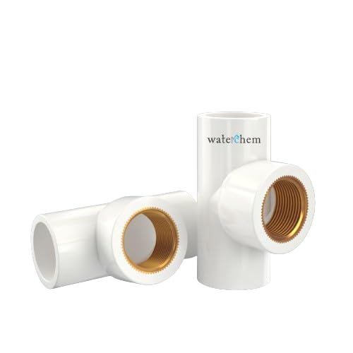 Waterchem | UPVC Plumbing Supplies & Pipe Fitting | Brass TEE 1/2" (4) (B0D8LF2VBK) Amazon Price History, Amazon Price Tracker
