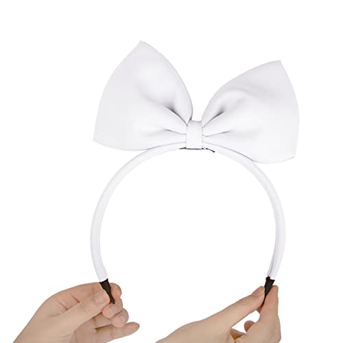 Hovebeaty Hair Band Bow Headbands Headdress For Women And Girls, Perfect Hair Accessories For Party And Cosplay (White) #TOP3