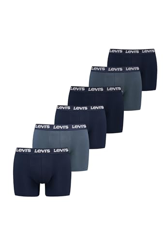6er Pack Herren Levis Repeat Logo Boxer Brief Boxershorts Unterwäsche Pants, Farbe:Navy Combo, Bekleidungsgröße:S – Ansicht 1