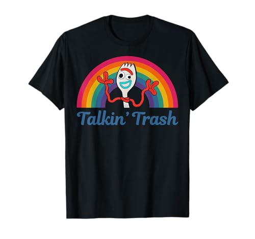 Disney Pixar Toy Story 4 Forky Talkin' Trash Rainbow Poster T-Shirt