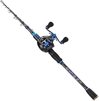 Sougayilang Baitcaster Combo Fishing Rod and Reel Combo, Ultra Light Baitcasting Fishing Reel with Rod Bag for Travel Saltwater Freshwater and Beginner-5.9FT with Left Hand Reel with Rod Bag