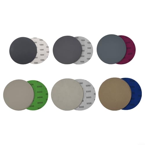 30 discos abrasivos impermeables de carburo de silicio de grano 1000-7000 con gancho y bucle de 125 mm para lijadora orbital automática