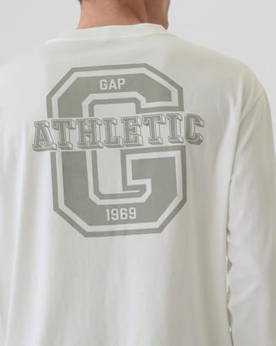 Image of Gap Men Relaxed Fit Graphic Print Full Sleeves Crew Neck Letter Print T-Shirt